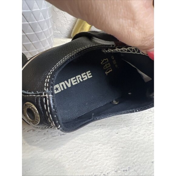 CONVERSE All-Star EUROPEAN Leather Black Low 1J858 Women's US 8.5 Men’s 6.5 - Picture 9 of 9